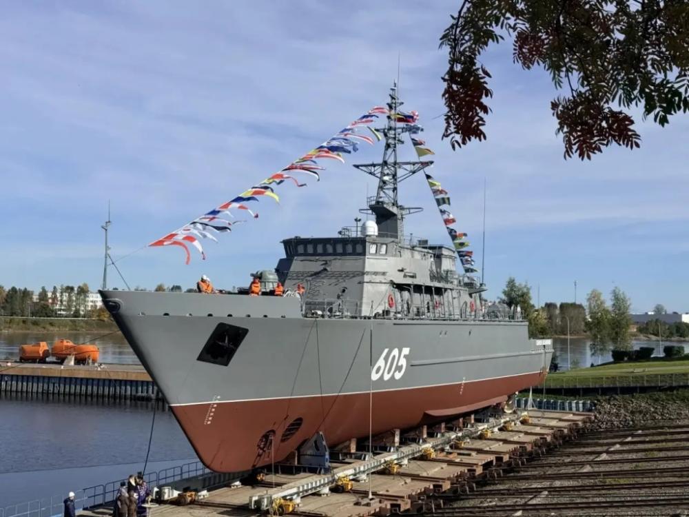 Спущен на воду двенадцатый корабль противоминной обороны «Семен Агафонов» проекта 12700 конструкторского бюро ОСК «Алмаз» 